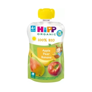 Bossa de fruita 100% ecològica de poma, pera i plàtan BIO.